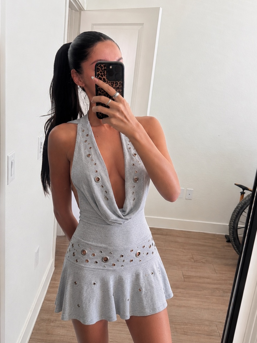 Jaded London Maxing Hooded Mini Dress With Eyelets